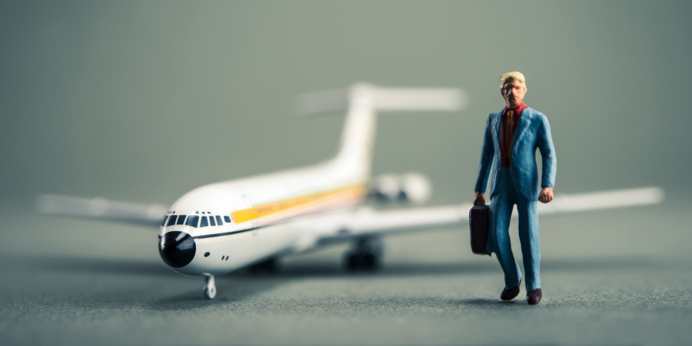飛行機とビジネスマン