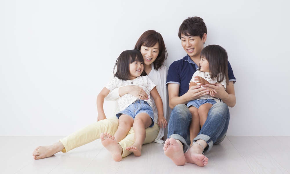 幸せそうな家族