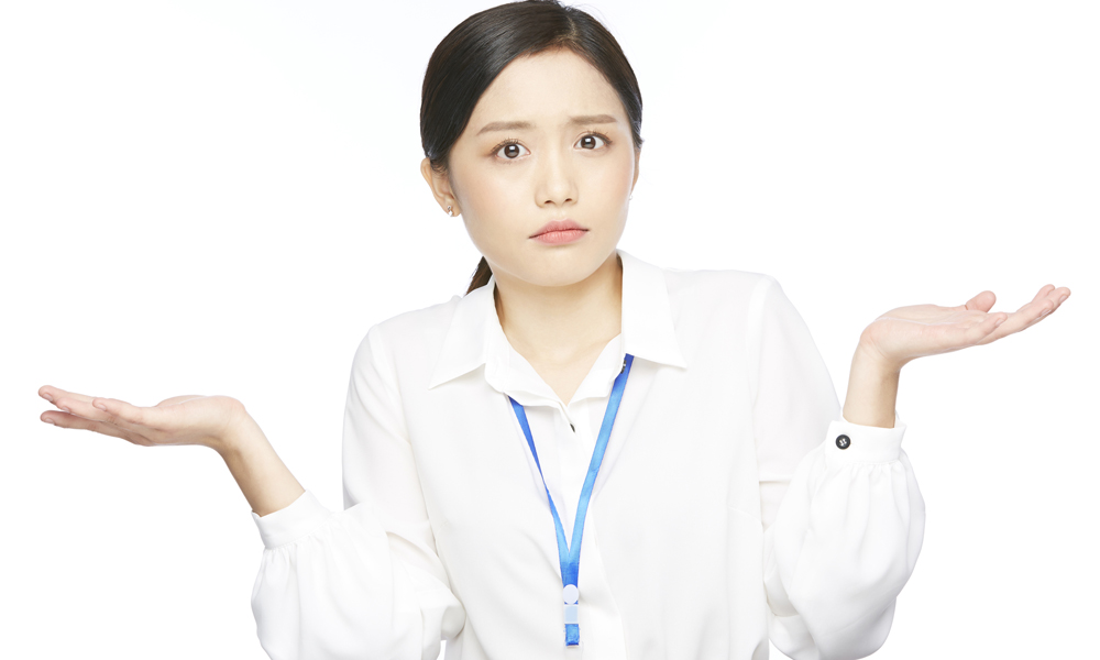 お手上げの女性