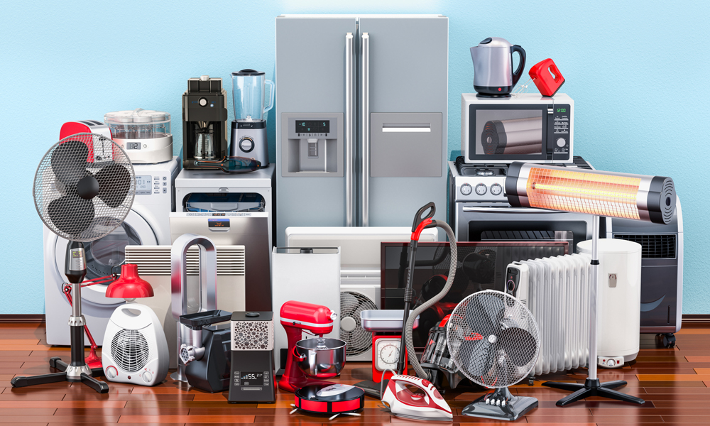 様々な種類の家電製品